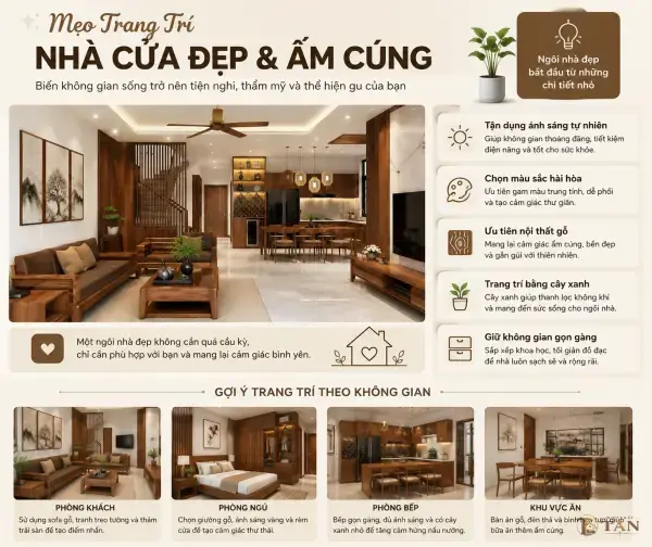 Mẹo trang trí nhà cửa đẹp, hiện đại và tiết kiệm chi phí